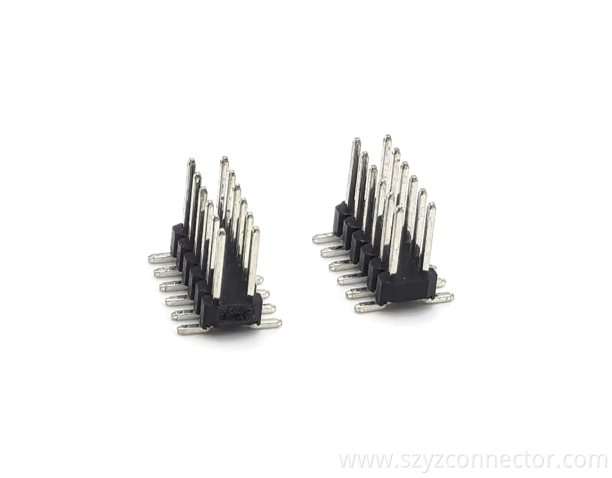 2.2mm Pitch Pin Header Connector Dual Row SMT PA6T H2.5mm 2*6P